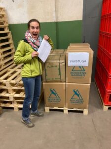 Tonya finds our Bockens order ready to be shipped